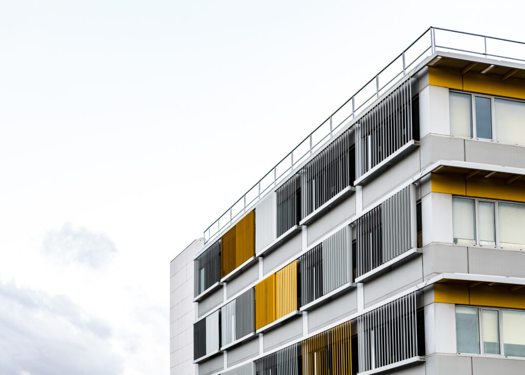 apartment building city with copy space
